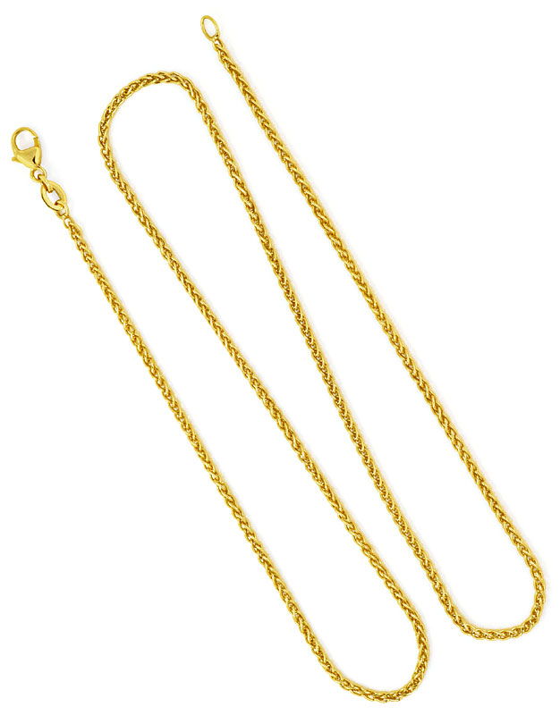 Foto 4 - Goldkette Zopfkette in 18K Gelbgold 45cm lang, Z0003